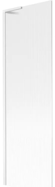 Mexen Next L, 1-krídlová vaňová zástena 60 x 150 cm, 6mm sklo s rebrovým vzorom, biely profil, 895-060-000-03-09-20