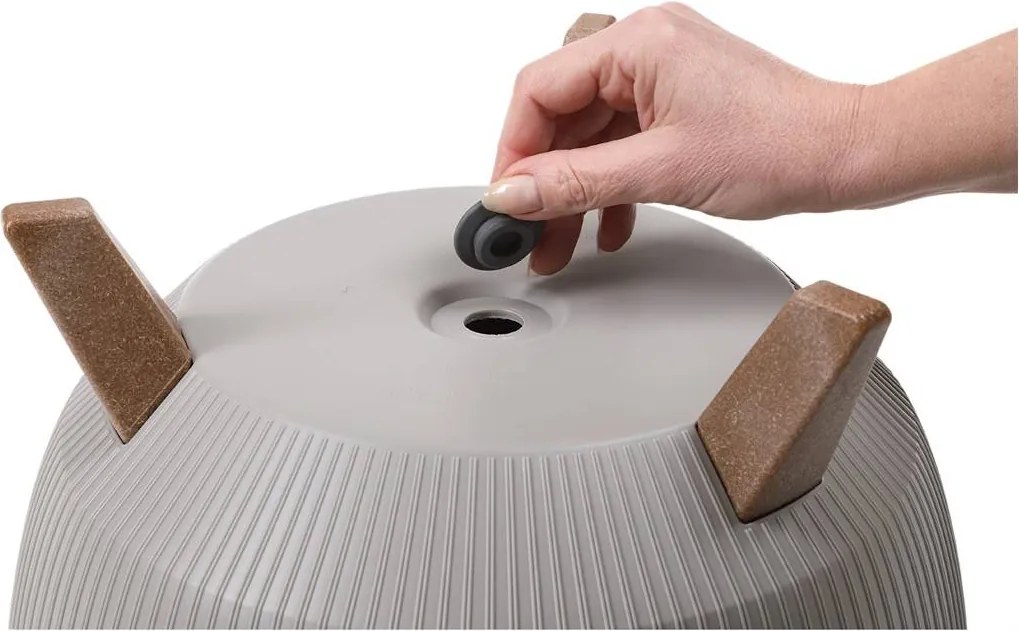 PLASTOVÝ KVETINÁČ ROSA LINEA ECO SADA 2KS 15X24,3 CM+18,3X29,2 CM HNEDÁ