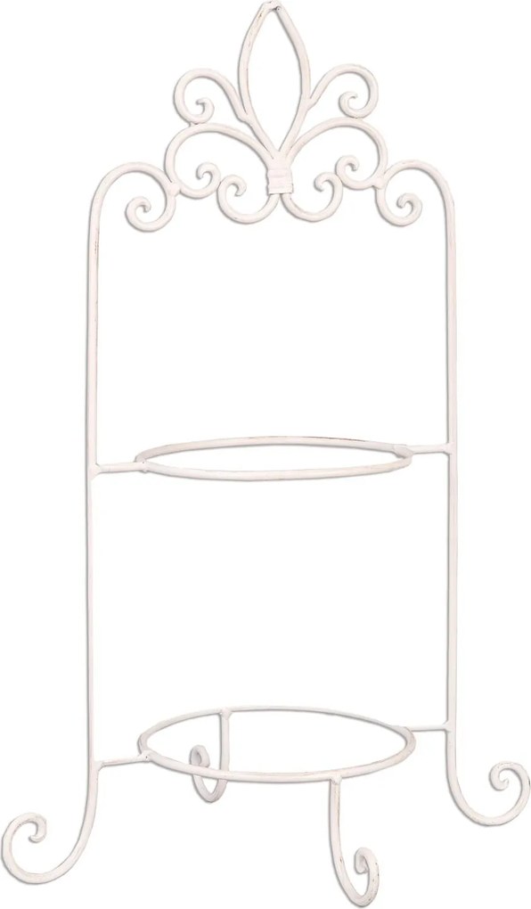 Biely kovový stojan na taniere - 38 * 30 * 57 cm