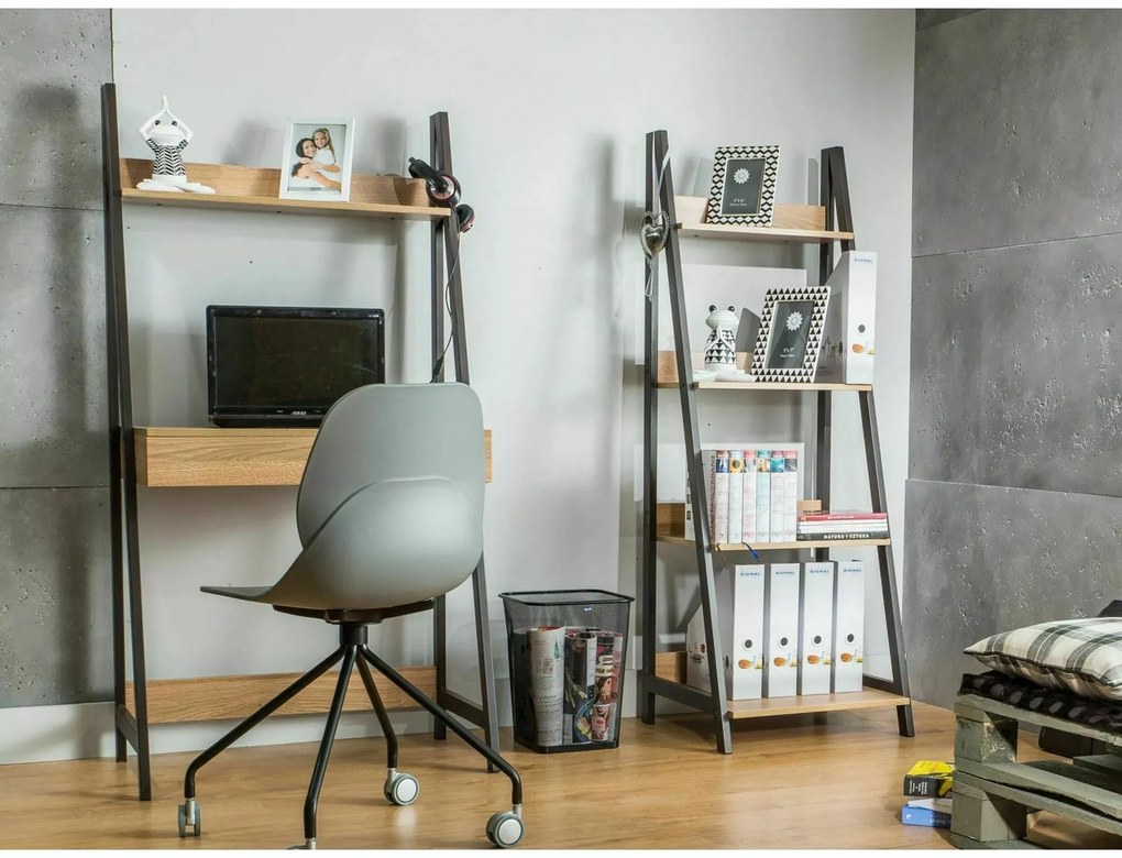 Regál Matis A 52 cm dub přírodní/černý