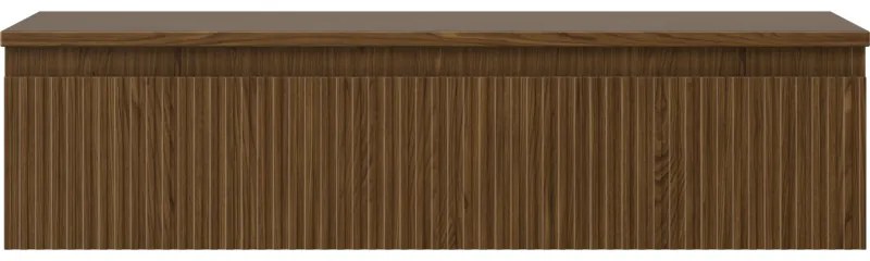 Mexen Rivel, kúpeľňová skrinka 100 cm s hornou časťou, 1 zásuvka, drážkovaná, orech, 91A20-10023-1-BFC86