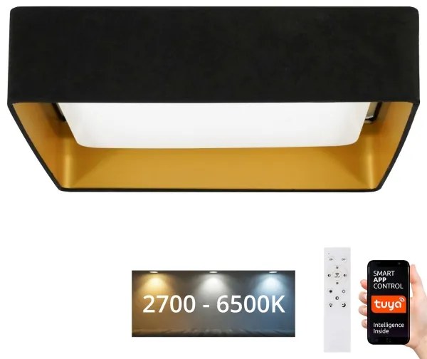 Brilagi-LED Stmievateľné svietidlo VELVET SQUARE LED/36W/230V Wi-Fi Tuya+DO čierna