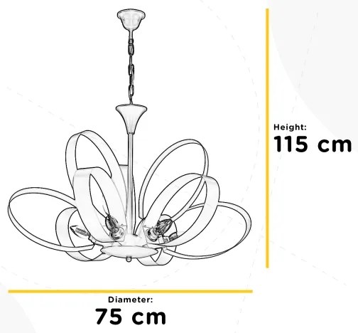 ONLI - Luster na reťazi SERENA 9xE14/6W/230V čierna