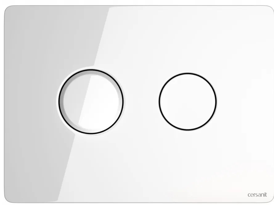 Cersanit Accento Circle, pneumatické splachovacie tlačidlo, biele sklo, S97-055