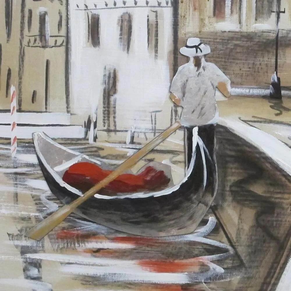 Obraz maľovaný na plátno 1200x35x800 Venice Benátky