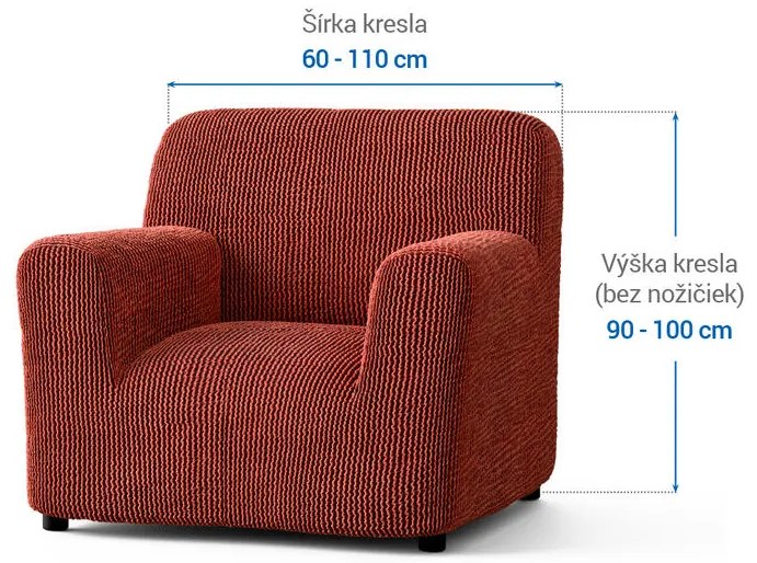 Bielastické poťahy COSTINA medená kreslo (š. 60 - 110 cm)