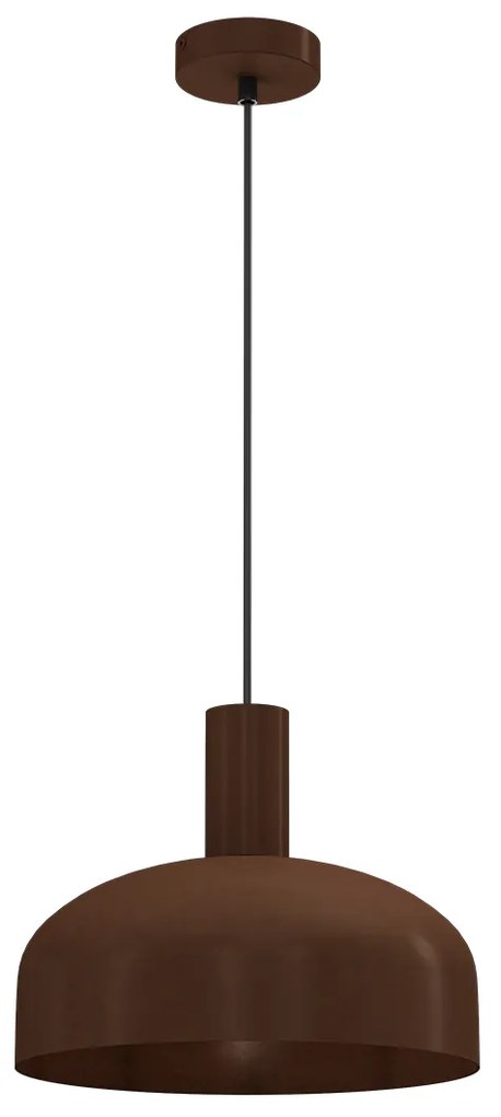 Závesné svietidlo Visby, 1x hnedé kovové tienidlo, br
