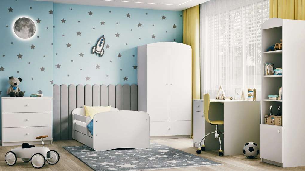 Detská posteľ BABY DREAMS so zásuvkou - biela 180x80 cm
