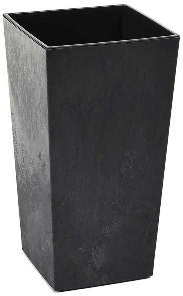 PLASTOVÝ KVETINÁČ PORTO 68X35X35 CM IMITÁCIA BETÓNU ČIERNA