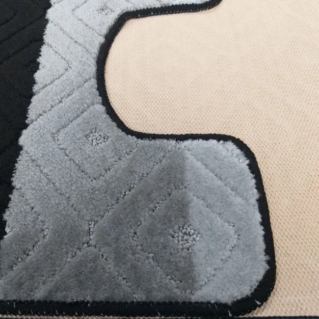 Sada kúpeľňových koberčekov Montana s výrezom 03N čierna