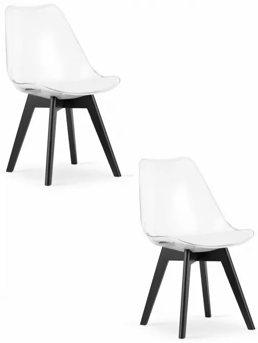 Set dvoch jedálenských stoličiek MARK priesvitný - čierne nohy (2 ks)