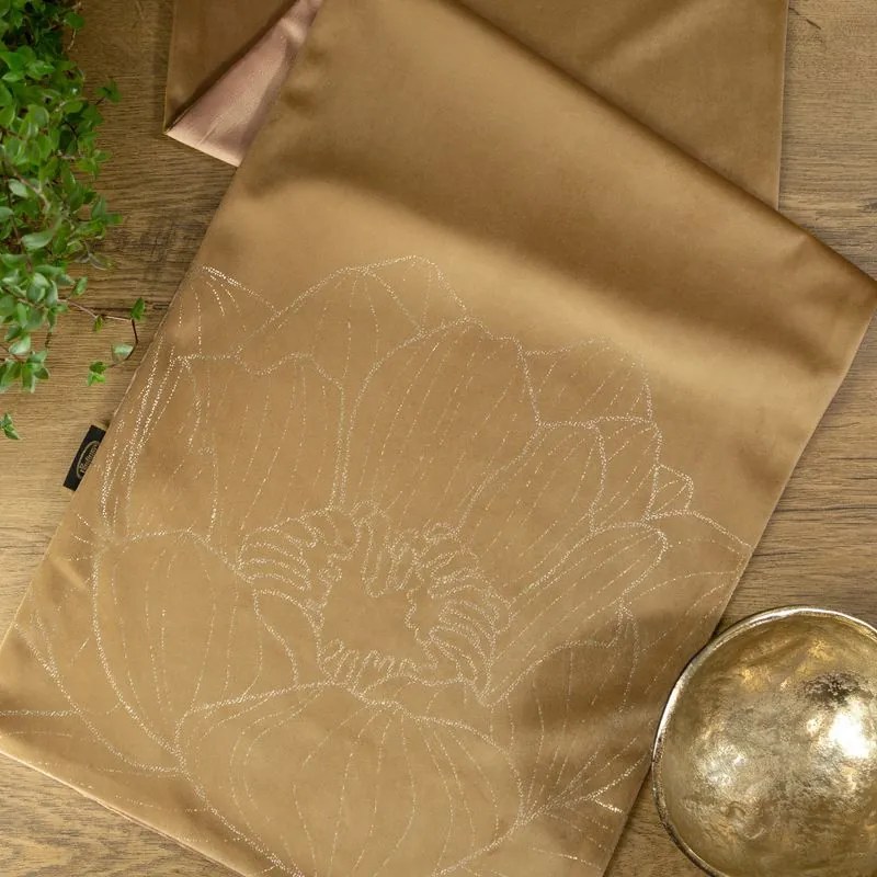 Dekorstudio Elegantný zamatový behúň na stôl BLINK 13 zlatý Rozmer behúňa (šírka x dĺžka): 35x180cm