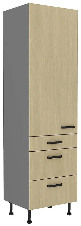Kuchynská skrinka SCANDI jedľa/antracitová 60dks-215 1f 3s