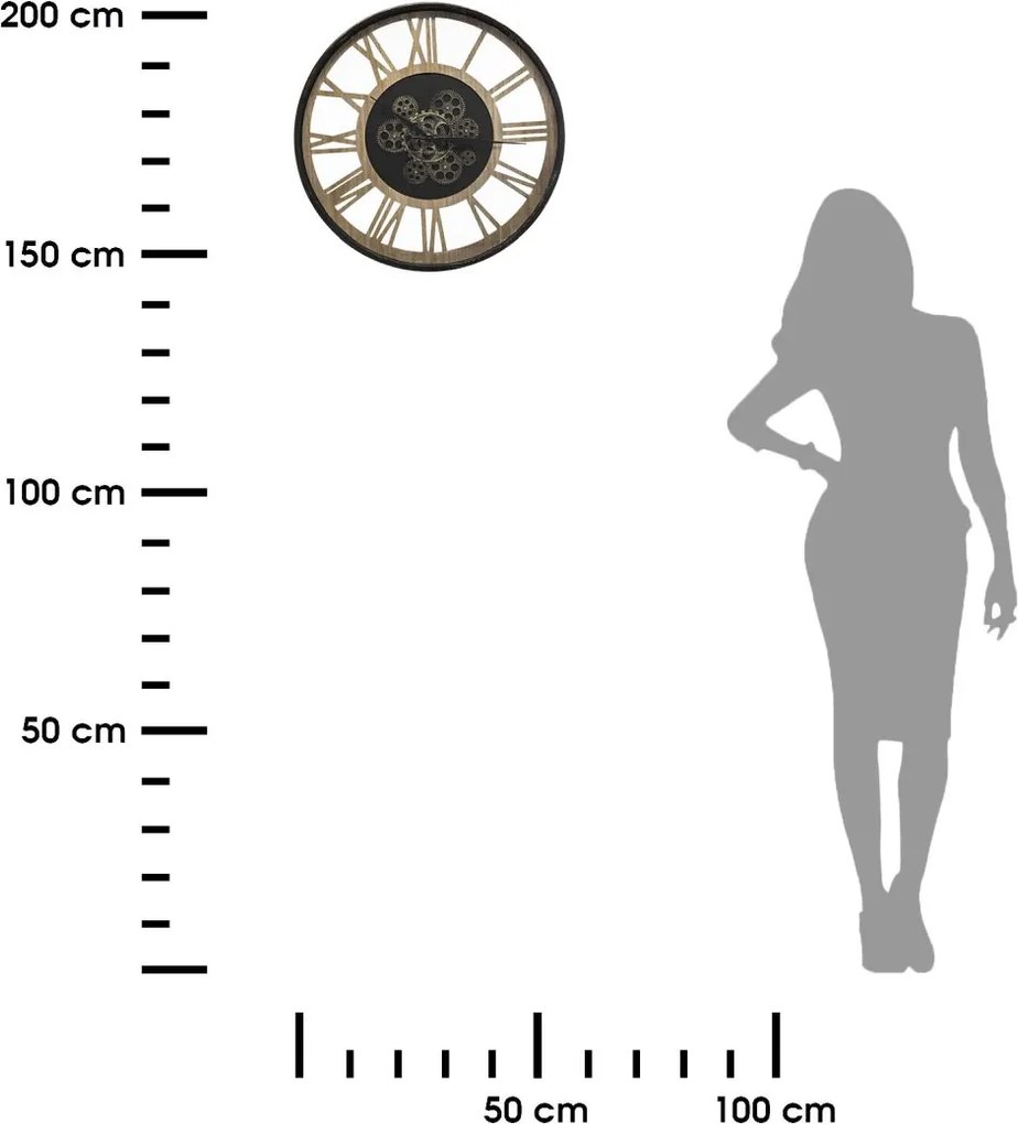 Nástenné hodiny Meca, čierna/hnedá