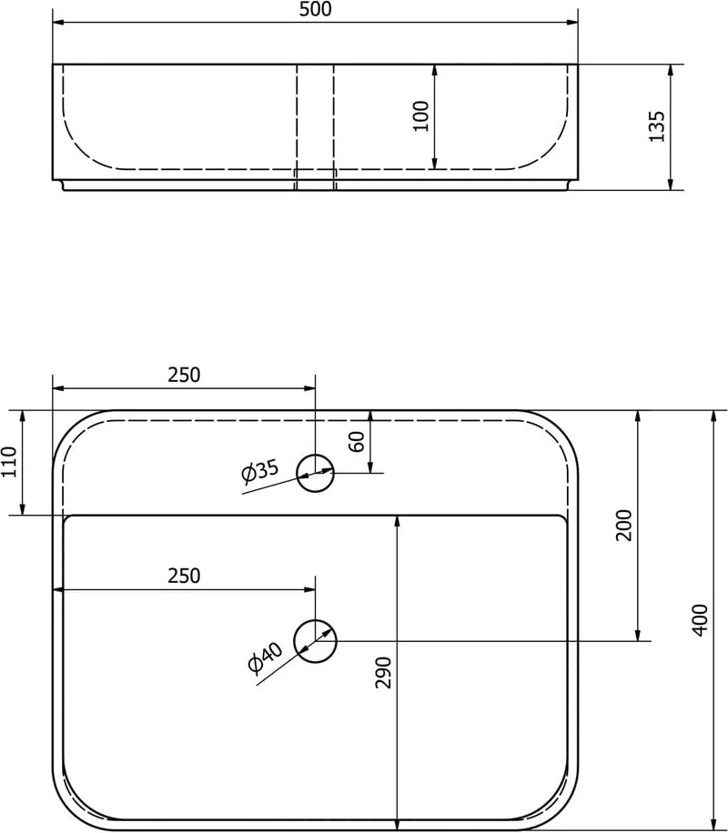 Biele keramické umývadlo 50x40 cm Garda – Sapho