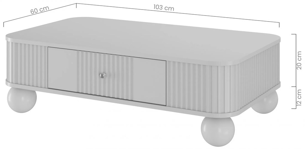 Konferenčný stolík Vespera 103x60 cm so zásuvkou - čierna / zlatá / guľaté nohy