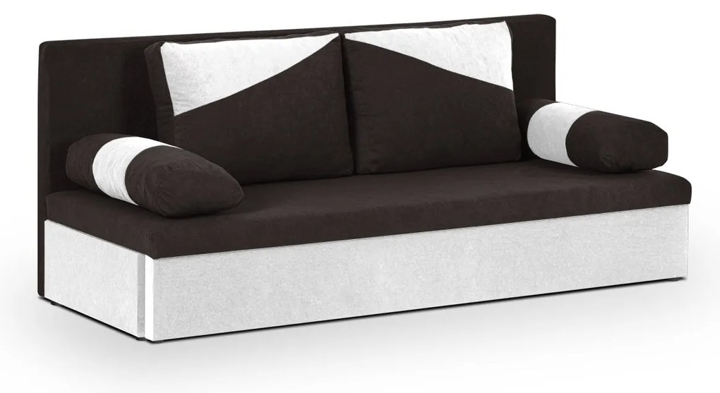 Pohovka pre 3 osoby s funkciou spania ROLO Hnedá/biela