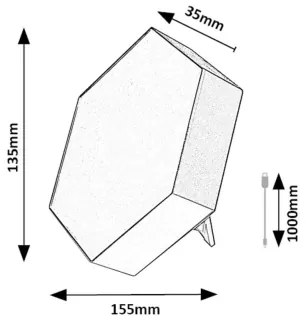 Rabalux 76023 - LED RGB stmievateľná stolná lampa JOCKER LED/1W/5V + DO