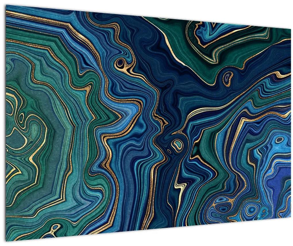Obraz - Zeleno-modrý mramor (90x60 cm)