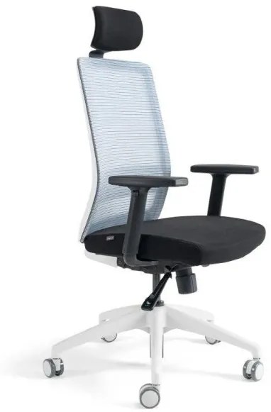 Kancelárska ergonomická stolička S30 — látka, viac farieb S podhlavníkom Modrá