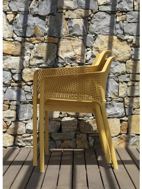 Stima Moderní plastové kreslo NET Vyberte odtieň ->: Corallo - Červená