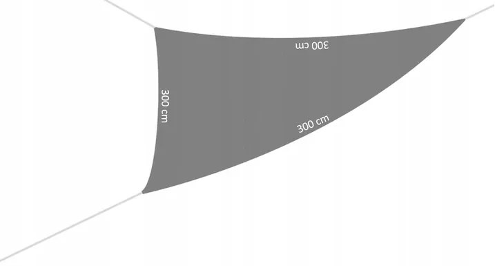 Tieniaca plachta na balkón - trojuholník - 3m - béžová (180g/m2)