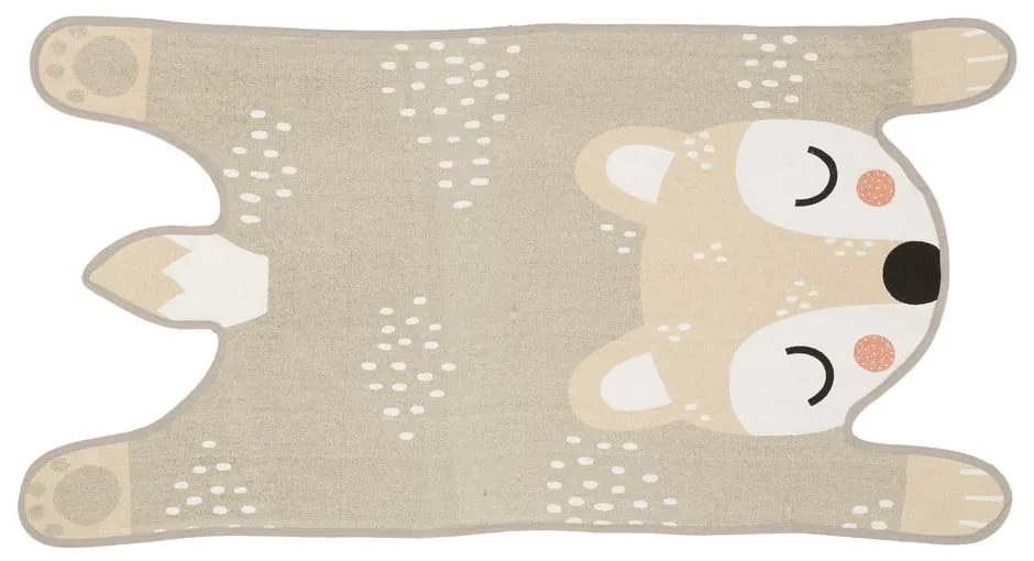 Béžový detský koberec z bavlny Södahl Bear, 62 x 120 cm