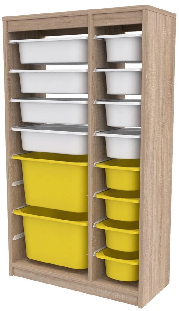 Organizér na hračky Dremonka 6 (dub sonoma + biela + žltá). Akcia -22%. Vlastná spoľahlivá doprava až k Vám domov. 1124291