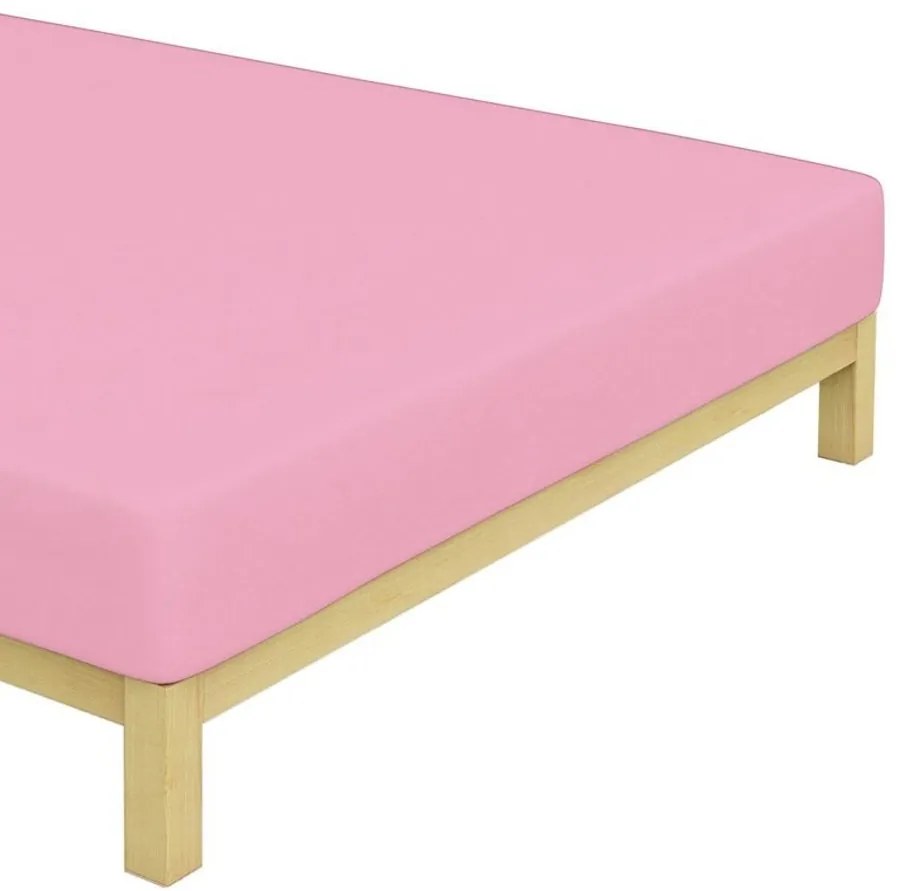 Jersey prestieradlo na jednolôžko - 90 x 200 cm - ružové
