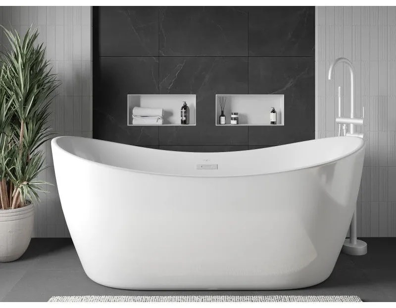 Mexen X-Wall-NR, polička na zapustenie pod obklad bez goliera 45 x 20 cm, biela, 1921452010