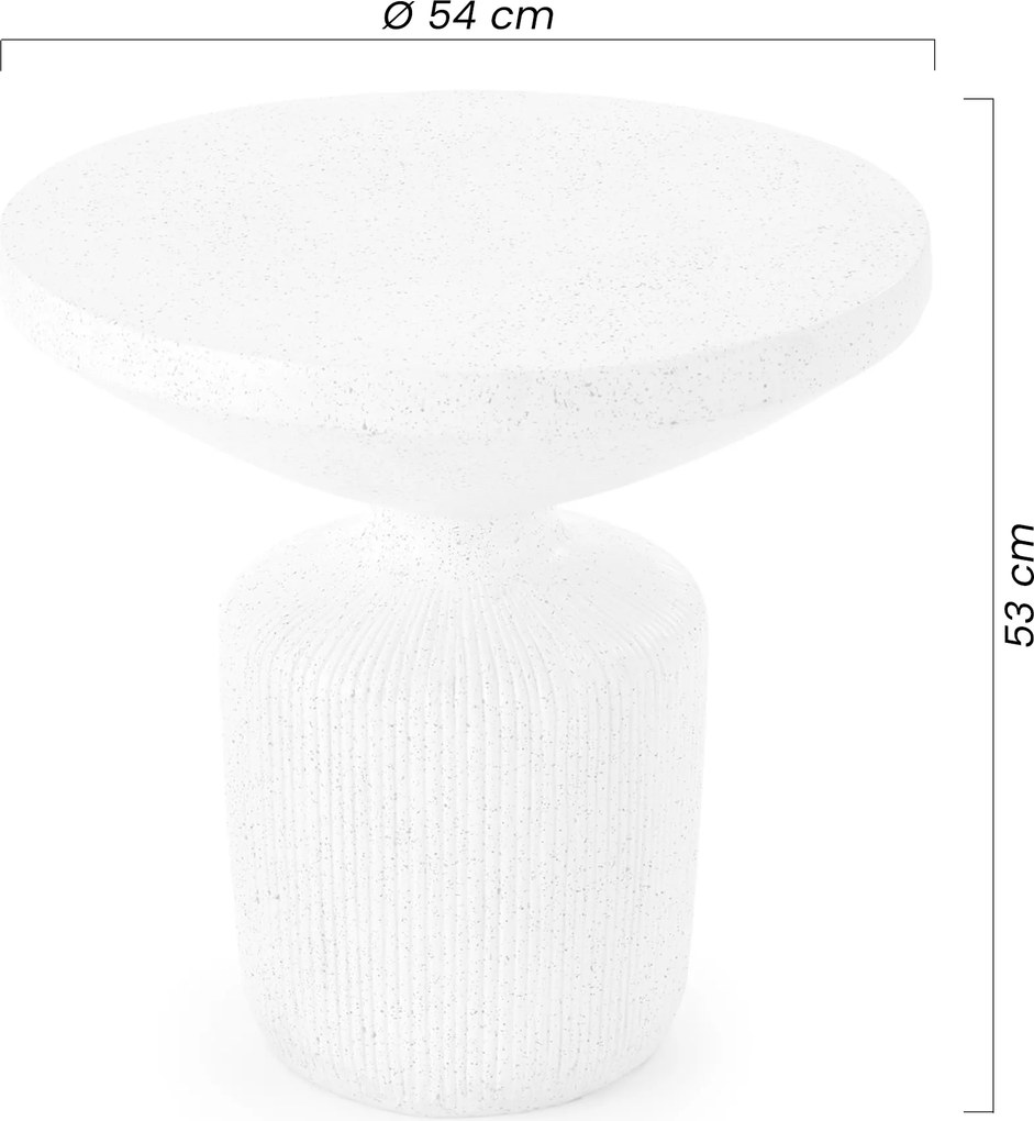 Okrúhly konferenčný stolík Sintro 54 cm - biele terrazzo