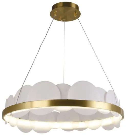 LED Stmievateľný luster na lanku LED/40W/230V 3000-6500K zlatá + diaľkové ovládanie