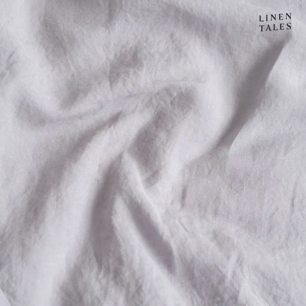 Svetlosivé ľanové predĺžené obliečky na dvojlôžko 200x220 cm - Linen Tales