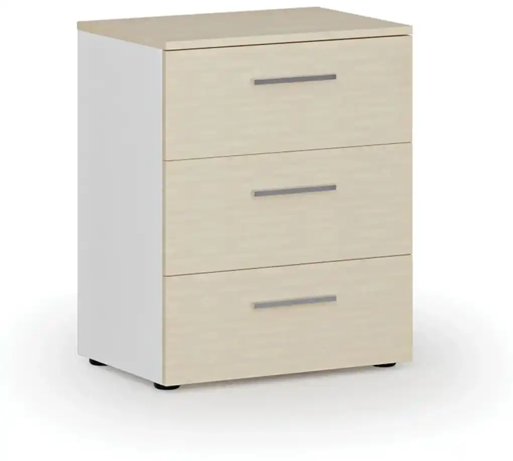 Kancelárska komoda k stolu PRIMO WHITE, 740 x 600 x 420 mm, biela/grafit |  BIANO