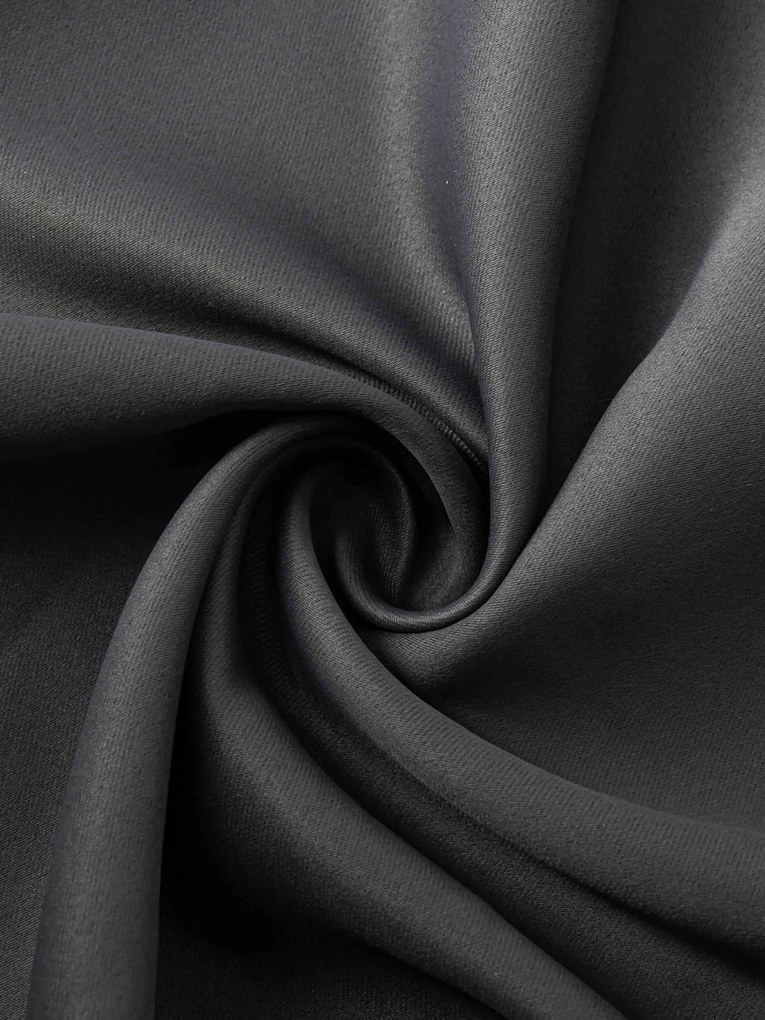 Blackout závesy Elias antracitová – 140 × 180 cm (2 ks) - krúžky