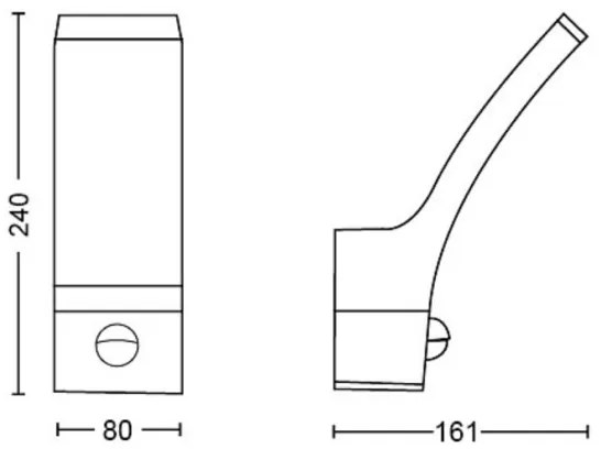 Philips - LED Vonkajšie nástenné svietidlo so senzorom SPLAY LED/3,8W/230V IP44