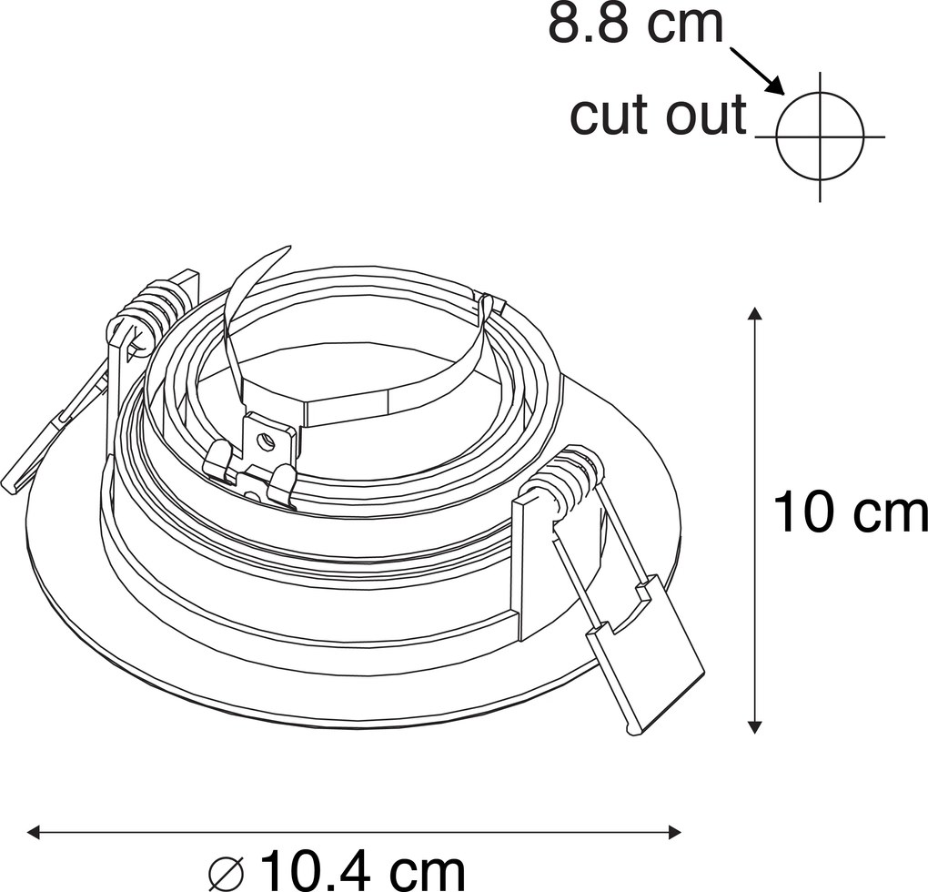 Inteligentné moderné zapustené bodové svietidlo oceľové vrátane Wifi GU10 svetelného zdroja - Rondoo