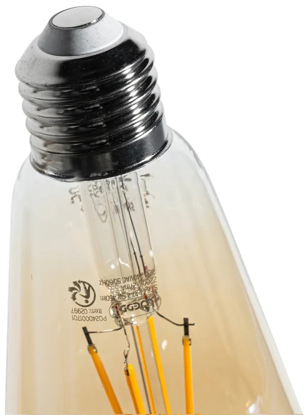 Sada 5 stmievateľných LED žiaroviek E27 Filament ST64 zlatá 4,5W 450 lm 2200K