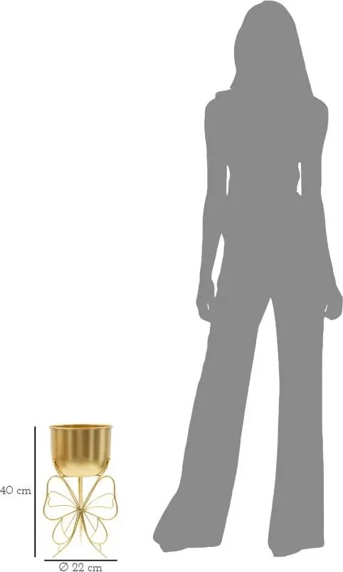 Kovový kvetináč Farfy 40 cm zlatý