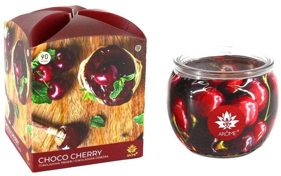 Arome Vonná sviečka v skle Choco Chery, 90 g