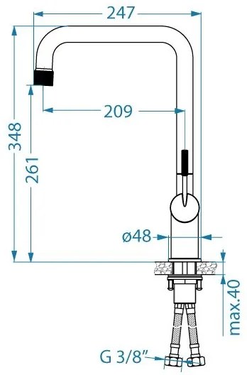 ALVEUS 1150762 - Drezová batéria FLORA 34,8 cm zlatá