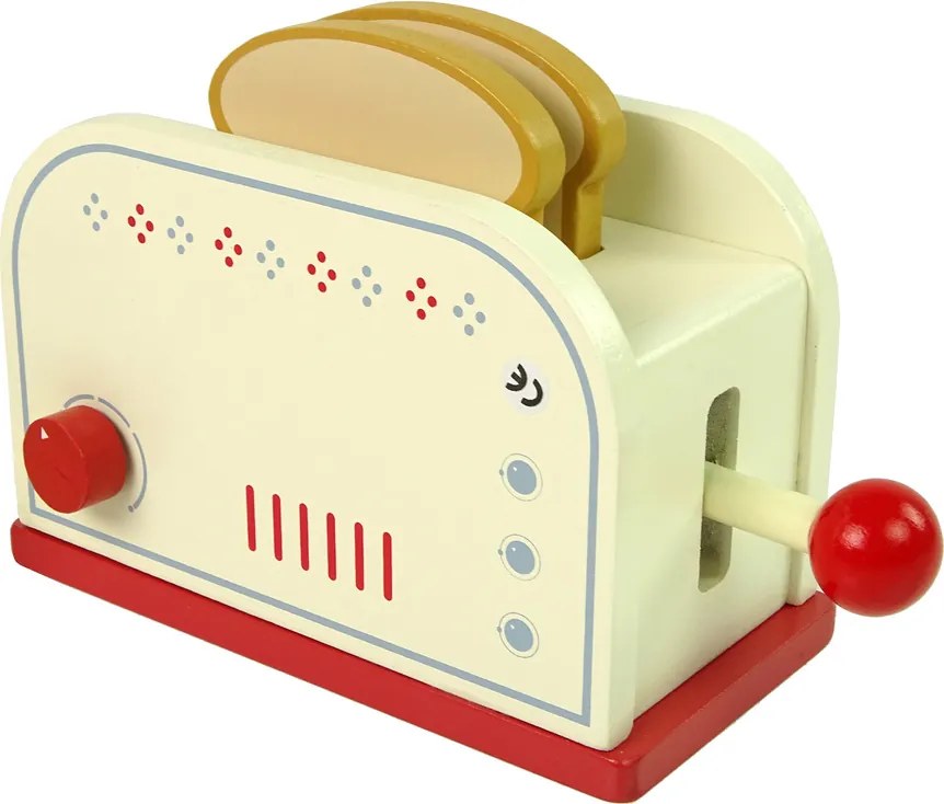 LEAN Toys Drevený hriankovač s príslušenstvom na raňajky, detská kuchynka