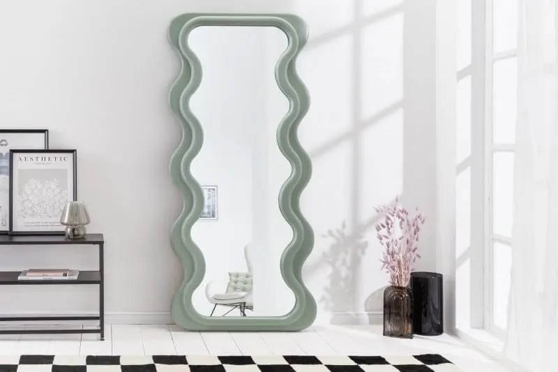 Nástenné zrkadlo Curvy 160cm šalvia zelená