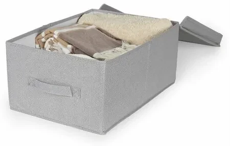 Compactor Skladací úložný kartónový box Wos, 30 x 43 x 19 cm, sivá, S