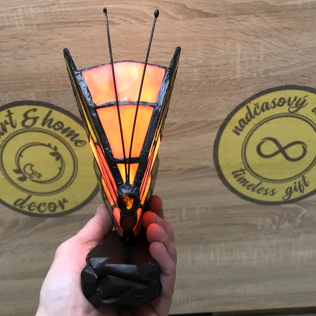 Detská lampa tiffany MOTÝĽ_O 16*17