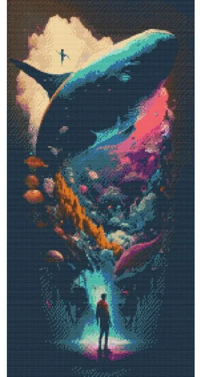 Gario Diamantové maľovanie Podmorský sen Rozmery: 40 x 80 cm, Rámovanie: Iba zrolované plátno, Diamanty: Štvorcové