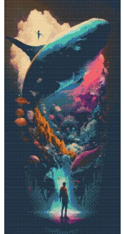 Gario Diamantové maľovanie Podmorský sen Rozmery: 40 x 80 cm, Rámovanie: S vnútorným rámom, Diamanty: Štvorcové