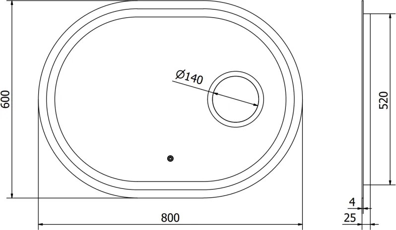 Mexen Umba, LED kúpeľňové zrkadlo s podsvietením a kozmetickým zrkadlom 80 x 60 cm, 6000K, ochrana proti zahmlievaniu, 9822-080-060-611-00