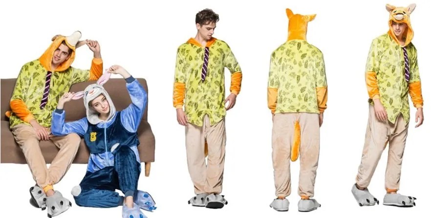 Pyžamové overaly kigurumi v žltej farbe veľkosť L