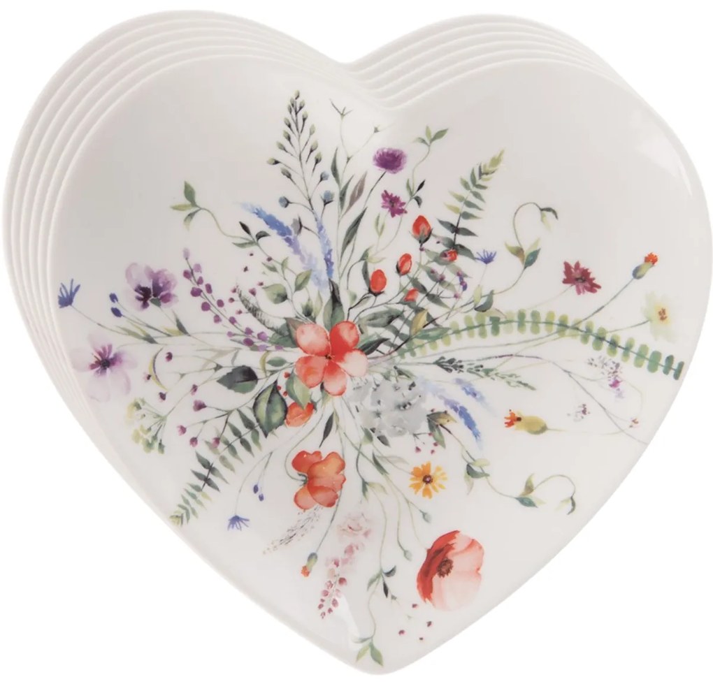 Orion Sada porcelánových dezertních talířů Máksrdce 17,5 x 17 cm, 6 ks